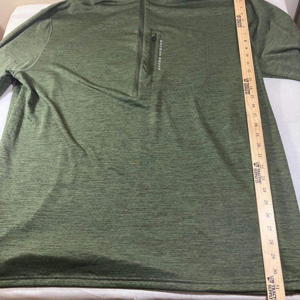 Googan Squad Mens 4XL Green Heathered 1/4 Zip Pullover Fishing Shirt Activewear